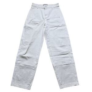 Everlane Cream Straight Leg Jeans Sz 2 High Rise Minimalist Capsule wardrobe